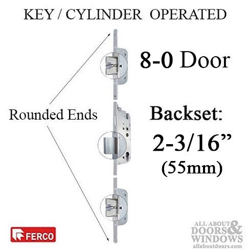 Secury Automatic Multipoint Lock, Key Operated, 55/92 Gear Driven  8-0  Door