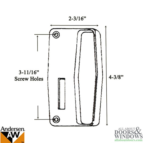 Andersen Screen Door Handle, 3 Panel Inside - Stone - Andersen Screen Door Handle, 3 Panel Inside - Stone