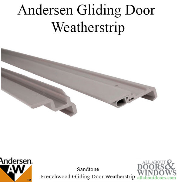 Andersen Window Frenchwood Gliding Door Complete Weatherstrip Set, 1990-Present, For 8 ft Doors, Sandtone - Andersen Window Frenchwood Gliding Door Complete Weatherstrip Set, 1990-Present, For 8 ft Doors, Sandtone