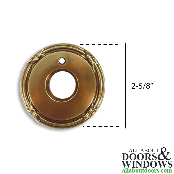 5145 Estate Rose, Pair, Passage Function - Polished Brass & Brown - 5145 Estate Rose, Pair, Passage Function - Polished Brass & Brown