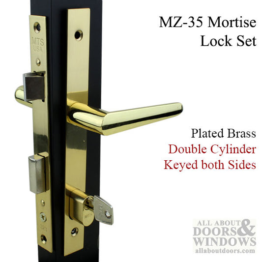 Papaiz MZ35 Storm Door LOCK - Polished Brass