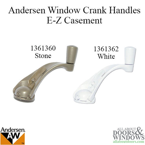 Andersen Window Improved/E-Z Casement Crank/Handle - Metro Style - White - Andersen Window Improved/E-Z Casement Crank/Handle - Metro Style - White