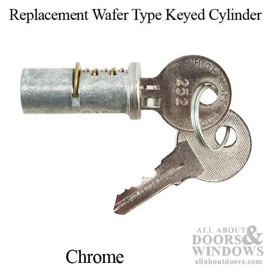 Keyed Cylinder, Wafer Type Replacement Used with Georgian Deadbolt - Chrome