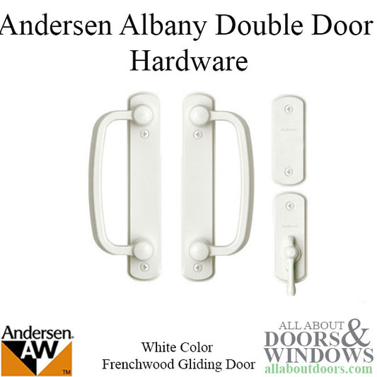 Andersen Frenchwood Gliding Door Trim Hardware, Albany, 4 Panel Interior and Exterior  - White