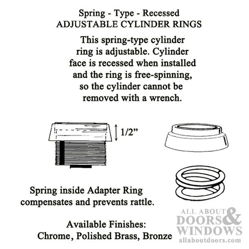 Adjustable Spring-Loaded Cylinder Trim Ring - Adjustable Spring-Loaded Cylinder Trim Ring
