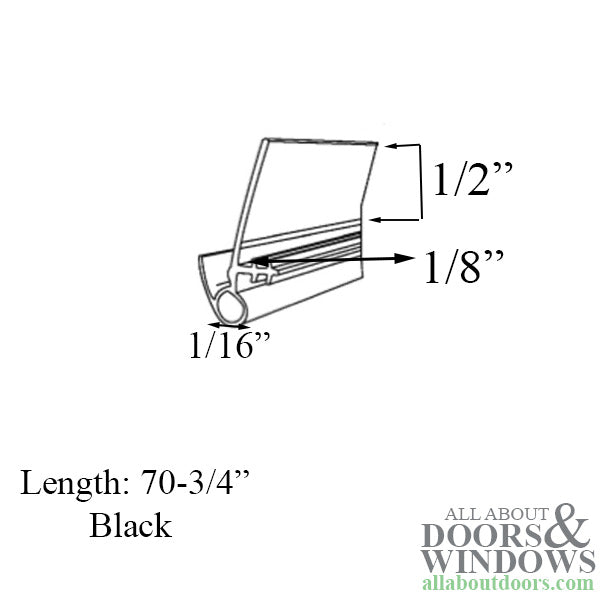 Peachtree Ariel Casement Frame Weatherstrip, 70-3/4 Black - Peachtree Ariel Casement Frame Weatherstrip, 70-3/4 Black