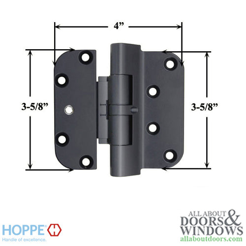 Hoppe F9714, 2009 Set Hinge, RHI / LHO- Black - Hoppe F9714, 2009 Set Hinge, RHI / LHO- Black