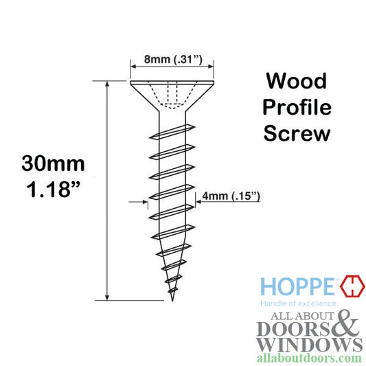 Screws, 8mm Head, 30mm Length  - Stainless Steel