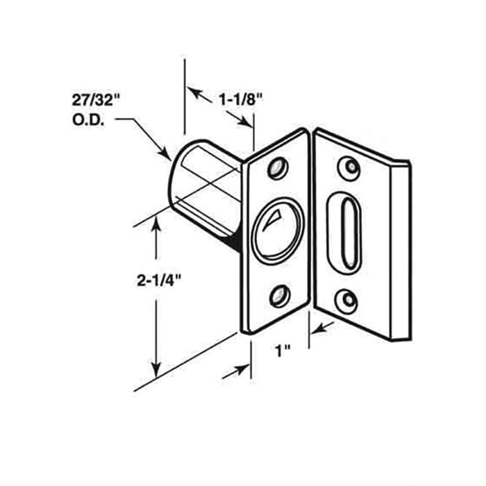 Bullet Catch, Large Ball catch w/ Strike - Plated Brass Finish - Bullet Catch, Large Ball catch w/ Strike - Plated Brass Finish