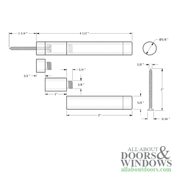 4-1/2'' Maximum Extension Door Bumper - Choose Finish - 4-1/2'' Maximum Extension Door Bumper - Choose Finish