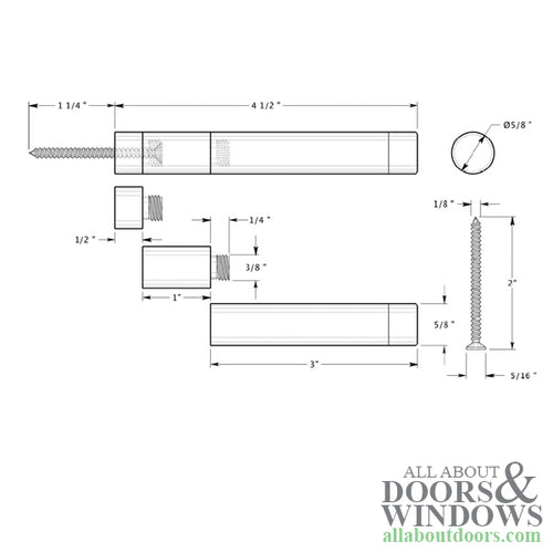 4-1/2'' Maximum Extension Door Bumper - Choose Finish - 4-1/2'' Maximum Extension Door Bumper - Choose Finish