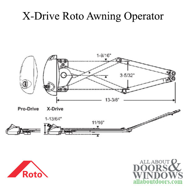 Roto X-Drive Stainless Steel Awning Operator - Roto X-Drive Stainless Steel Awning Operator