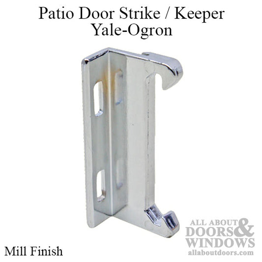 Sliding Patio Door Strike Plate Keeper 3" Length Mill Finish