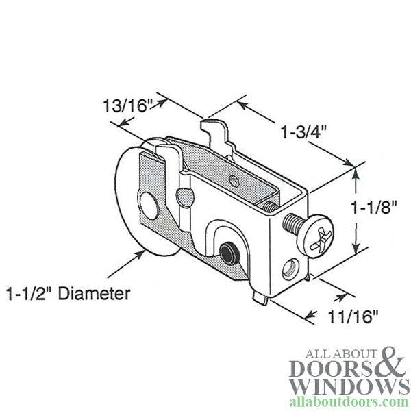 Roller Assembly for Sliding Patio Door Adjustable Steel Housing 1.5 Inch Steel Ball Bearing Wheel Diameter - Roller Assembly for Sliding Patio Door Adjustable Steel Housing 1.5 Inch Steel Ball Bearing Wheel Diameter