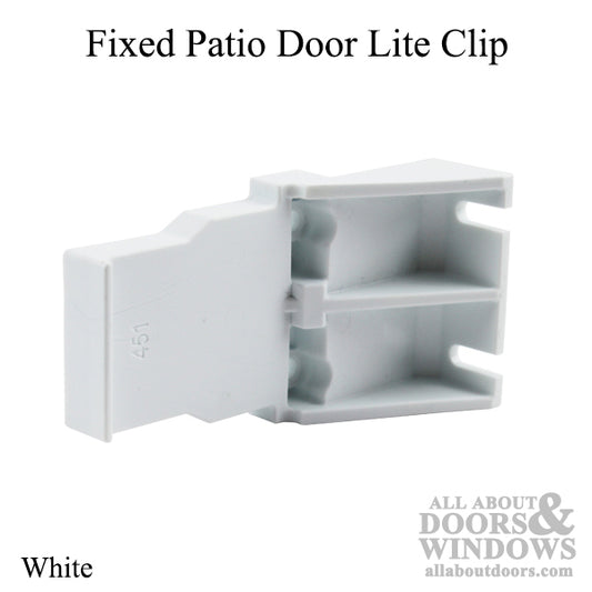 Fixed Patio Door Lite Clip - White or Tan