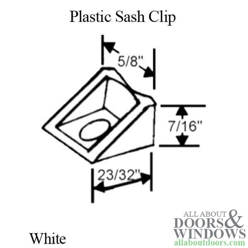 Plastic Sash Clip - White - Plastic Sash Clip - White