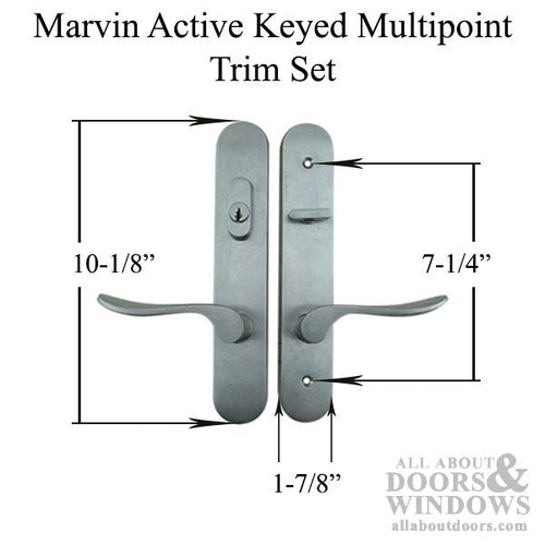 Marvin Active Keyed Handle Set Trimset with interior thumbturn - PVD Satin Nickel - Marvin Active Keyed Handle Set Trimset with interior thumbturn - PVD Satin Nickel