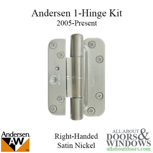 1 Hinge Kit, 2005-Present Andersen FWH Right Hand Door-  Satin Nickel