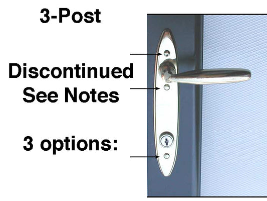 3 Post Storm Door Handle Lever 1.75 Inch Screw Hole Spacing