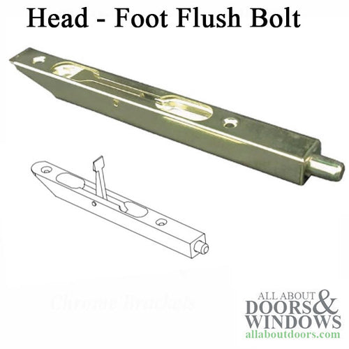 Head-Foot or Jamb Flush Bolt - Solid Brass - Head-Foot or Jamb Flush Bolt - Solid Brass