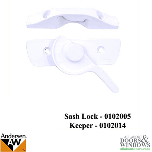 Andersen Sash Lock for 400 Series Woodwright Double Hung Window White - Andersen Sash Lock for 400 Series Woodwright Double Hung Window White