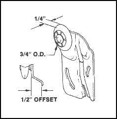 Wardrobe Door Roller 0.75 Inch Wheel Diameter with Offset