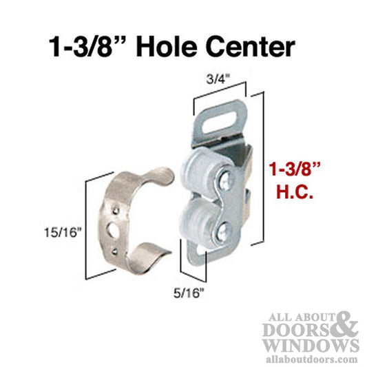 Double Pole Friction Catch with Nylon Roller for Closet or Conmpartment Doors