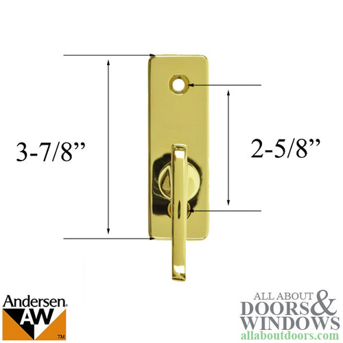 Andersen Frenchwood Gliding Door - Thumb Latch - Anvers/Inside Lock - Bright Brass - Andersen Frenchwood Gliding Door - Thumb Latch - Anvers/Inside Lock - Bright Brass