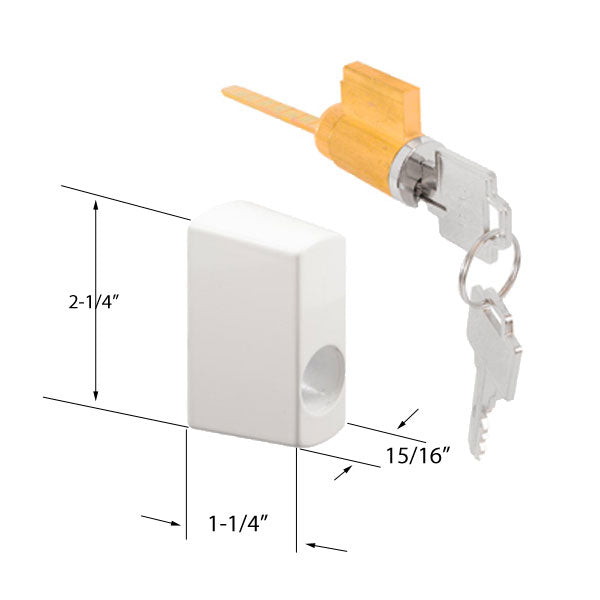 Keyed Locking Unit for Sliding Patio Door Diecast Material 1-3/4