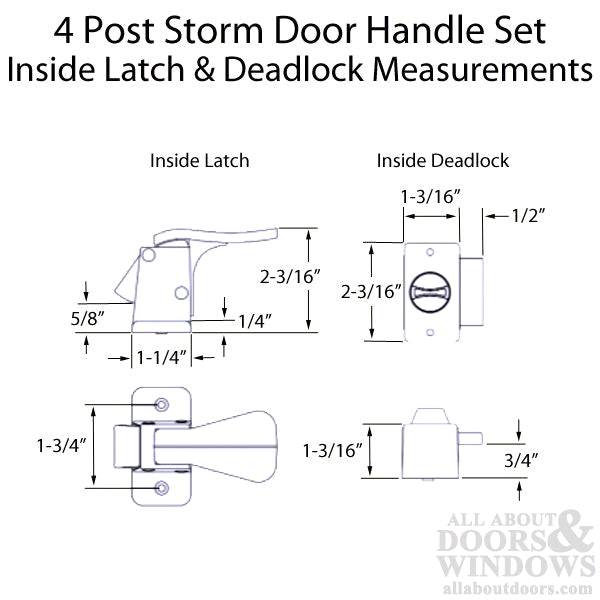 Storm Door Knob Set, Keyed Deadbolt - Below Handle -  Satin Nickel - DISCONTINUED - Storm Door Knob Set, Keyed Deadbolt - Below Handle -  Satin Nickel - DISCONTINUED