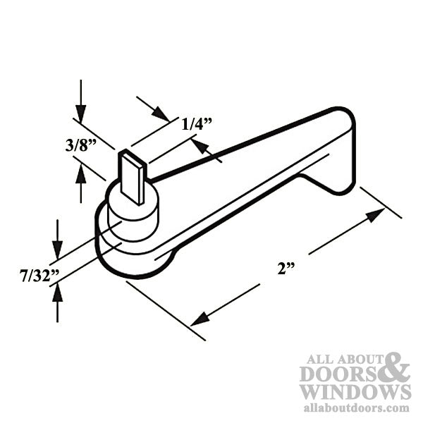 2 Inch Arcadia Plastic Lever Latch Handle for Sliding Patio Door - Black - 2 Inch Arcadia Plastic Lever Latch Handle for Sliding Patio Door - Black