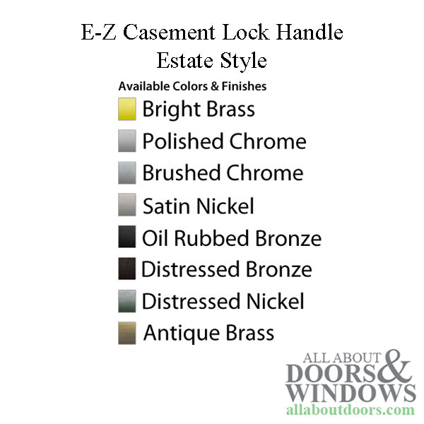 Andersen Perma-Shield Lock Handle, Estate Style - Brushed Chrome - Andersen Perma-Shield Lock Handle, Estate Style - Brushed Chrome