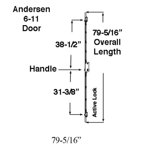 Andersen Multipoint Lock for A-Series Hinged Doors, 79-5/16