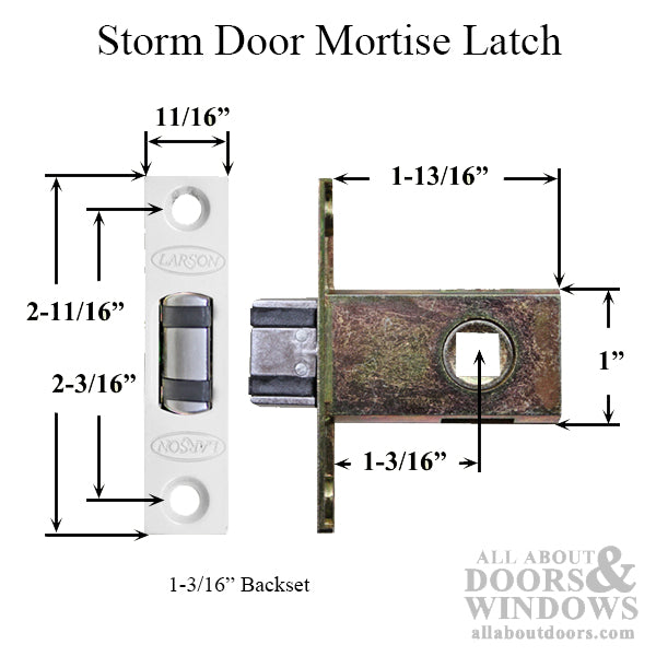 Larson Storm Door Mortise Latch 30mm Backset - Larson Storm Door Mortise Latch 30mm Backset