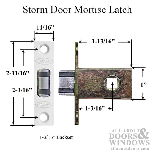 Larson Storm Door Mortise Latch 30mm Backset - Larson Storm Door Mortise Latch 30mm Backset