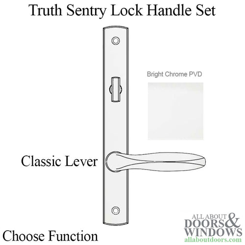 Truth Sentry Lock Handle Set, Classic, Decorative finishes over Brass, PVD Chrome - Truth Sentry Lock Handle Set, Classic, Decorative finishes over Brass, PVD Chrome