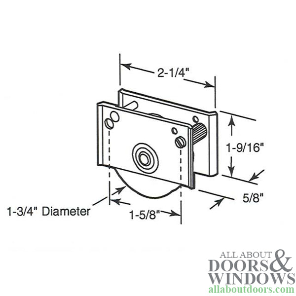 1-3/4 inch  Steel wheel, Roller Assembly - 1-3/4 inch  Steel wheel, Roller Assembly