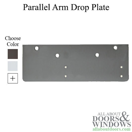 Drop Plate, Parallel Arm for Heavy Duty Door Closer, Choose Finish