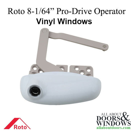 Roto 8-1/64" Split Arm, Pro Drive, LH Vinyl Window Application