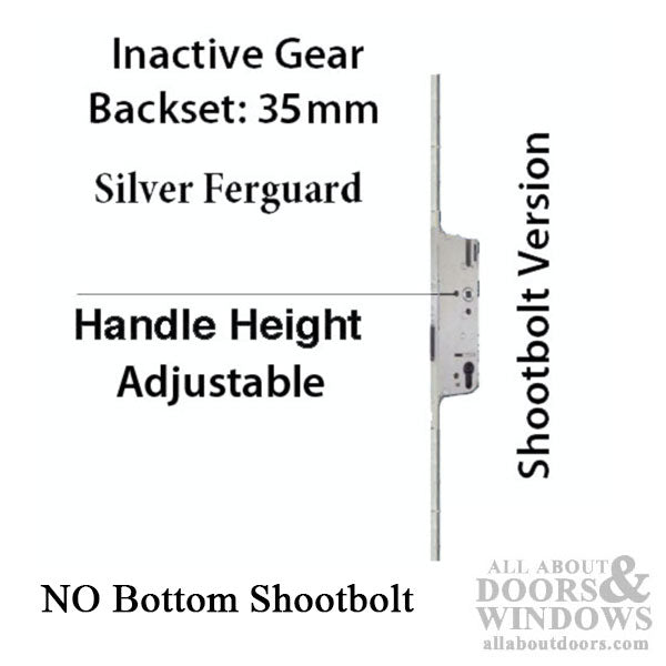 Inactive 35/92 Europa  Multipoint Lock for Passive Doors - Silver Ferguard - Inactive 35/92 Europa  Multipoint Lock for Passive Doors - Silver Ferguard