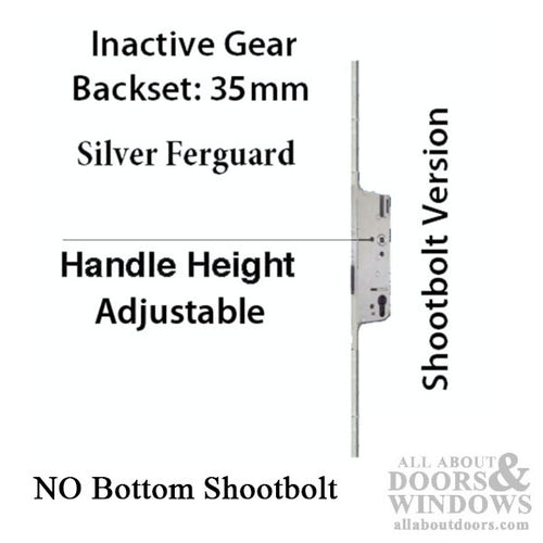 Inactive 35/92 Europa  Multipoint Lock for Passive Doors - Silver Ferguard - Inactive 35/92 Europa  Multipoint Lock for Passive Doors - Silver Ferguard