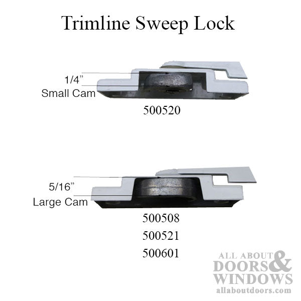 Trimline Sweep Lock, No Alignment Lugs, 2-1/16 inch screw holes - Choose Color - Trimline Sweep Lock, No Alignment Lugs, 2-1/16 inch screw holes - Choose Color