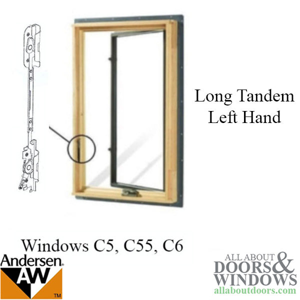 Andersen Tandem Replacement Casement Lock, Long, Left Hand - Andersen Tandem Replacement Casement Lock, Long, Left Hand