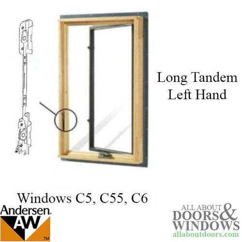 Andersen Tandem Replacement Casement Lock, Long, Left Hand - Andersen Tandem Replacement Casement Lock, Long, Left Hand