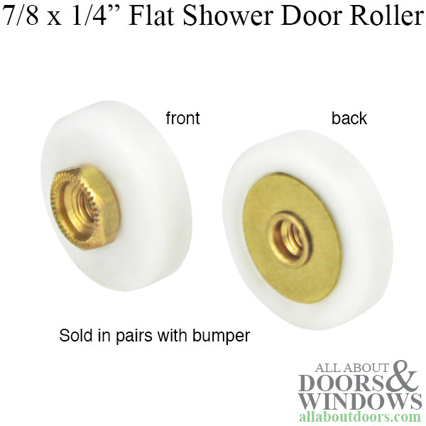 Shower Door Wheel Roller with Bumper 7/8
