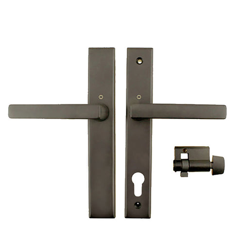 Dallas Contemporary Lever Handle, Inactive, Nonkeyed with Thumbturn,  M1643 / 2161N Set - Rustic Um - Dallas Contemporary Lever Handle, Inactive, Nonkeyed with Thumbturn,  M1643 / 2161N Set - Rustic Um