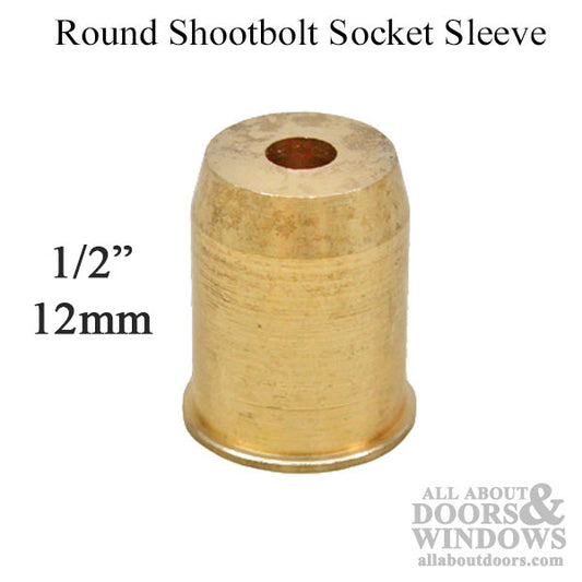 Round Shootbolt Socket Sleeve, D2 - 12mm, Brass