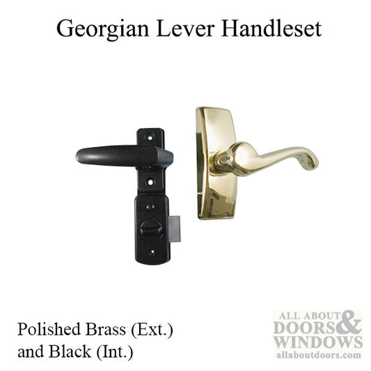 Georgian Storm Door Lever Handle Set with Deadbolt