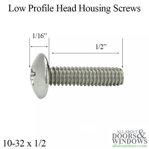 Truss Head Machine Screw 10-32 by .5 Inch Low Profile Head Door Roller Screw - Truss Head Machine Screw 10-32 by .5 Inch Low Profile Head Door Roller Screw