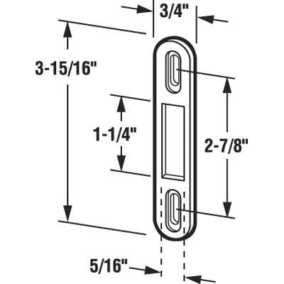 Latch Keeper for Sliding Glass Door 4 Inch Length 2-7/8 Inch Screw Hole Spacing - Latch Keeper for Sliding Glass Door 4 Inch Length 2-7/8 Inch Screw Hole Spacing